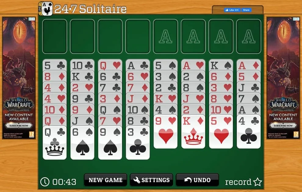Games cards spider solitaire